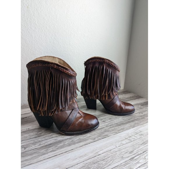 Freebird by Steven Shoes - Freebird by Steven Laredo fringed leather cowboy western ankle boots size 9